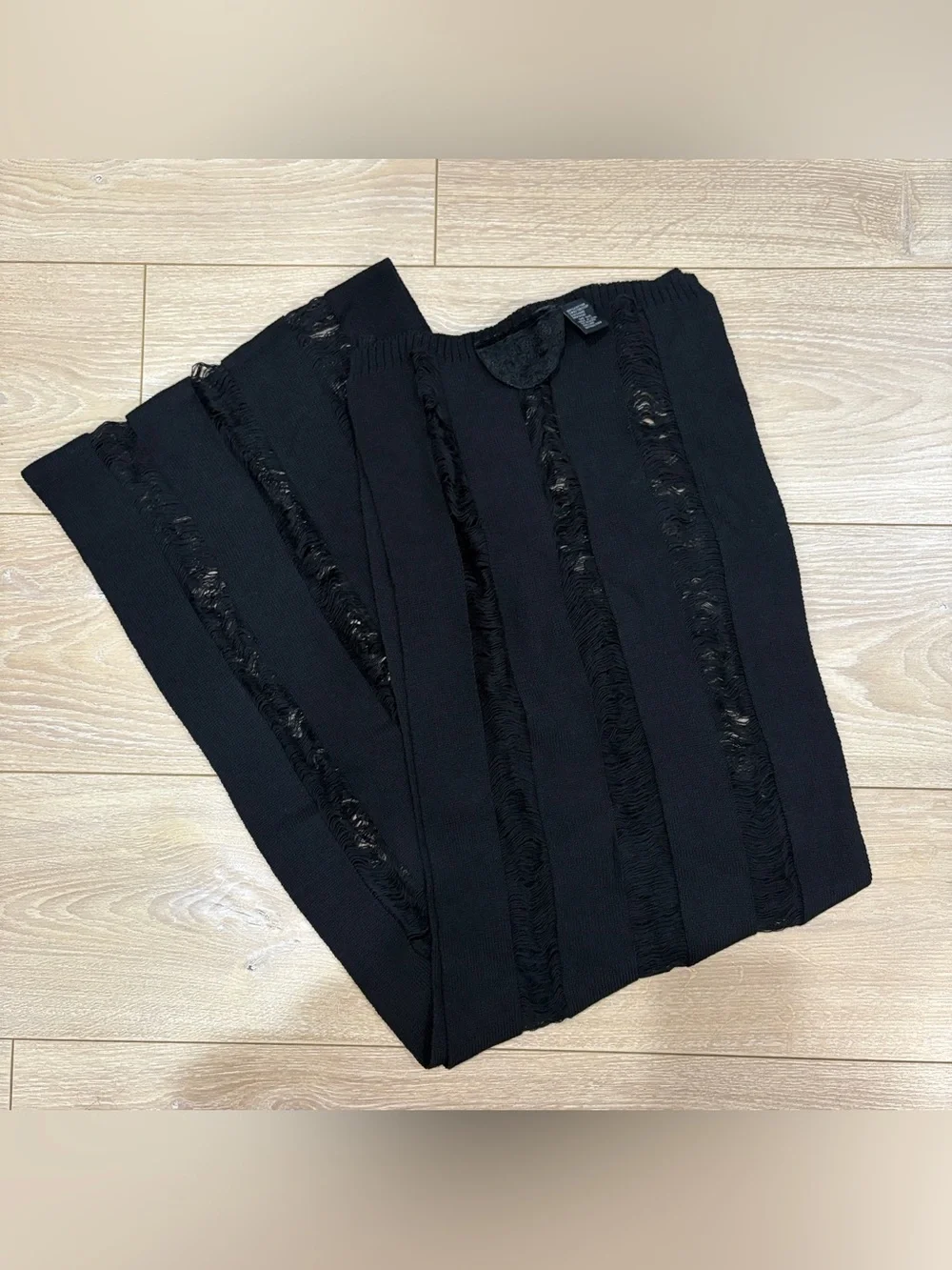 Rare Vintage 2007 Juicy Couture Collection Distressed Shredded Long Knit Scarf